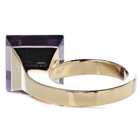 🤤💍💎💜 ⭐️GUCCI⭐️ 18K Yellow Gold Chiodo 💜 AMETHYST 💜 Ring size 35 5 💜💎💍 - Picture 5 of 15